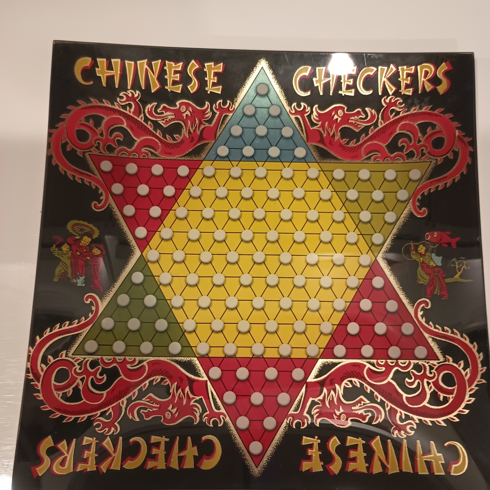 Two’s Company Chinese Checkers Decorative Display Serving Plate 9 ½” with Stand